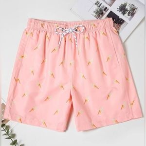 Men's Ice Cream Cone Swim Trunks Shorts XL Pink NWOT